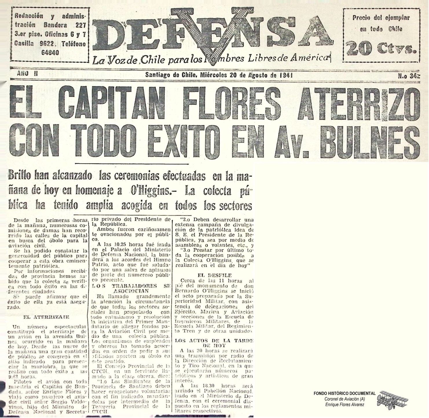 Recorte de prensa 6 sobre Alas para Chile
