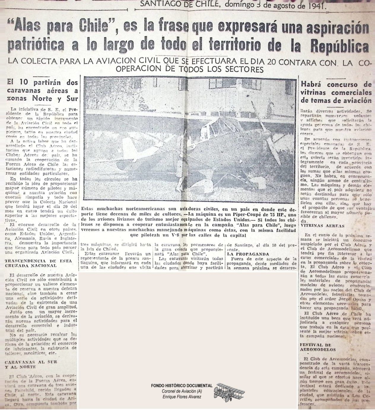Recorte de prensa 2 sobre Alas para Chile
